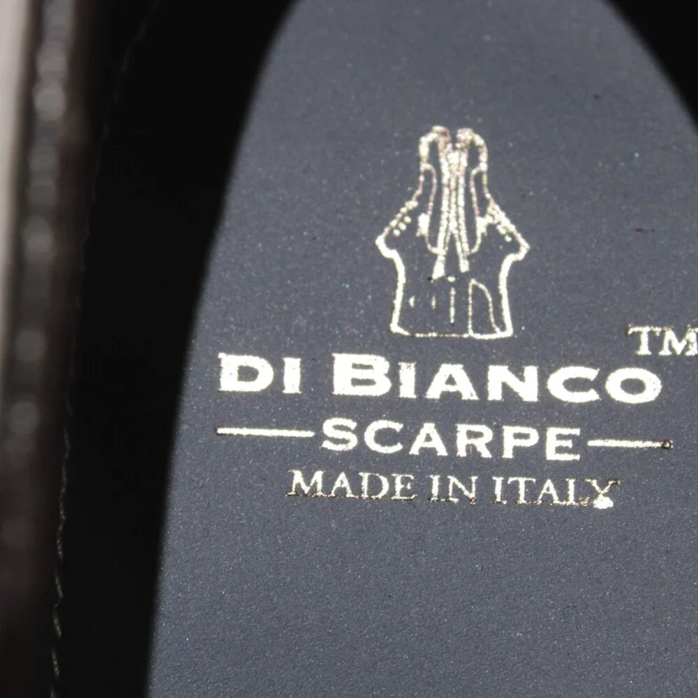 Di Bianco NWB Slip On Penny Loafers Size 11 US in Dark Brown Pebbled Leather
